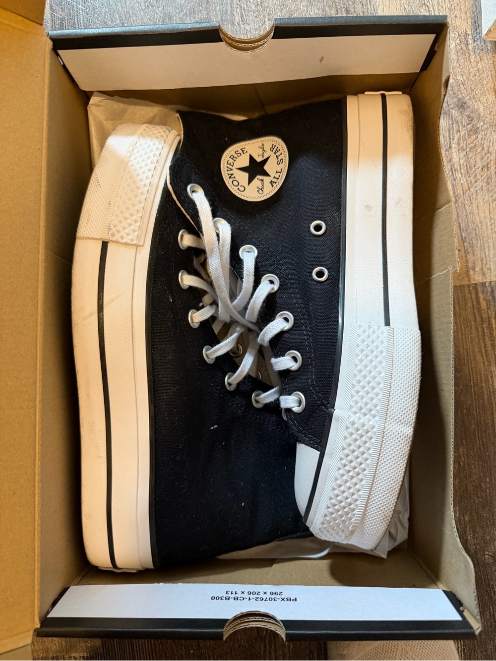 Converse Black and White Platform Chuck Taylor High Top Sneakers